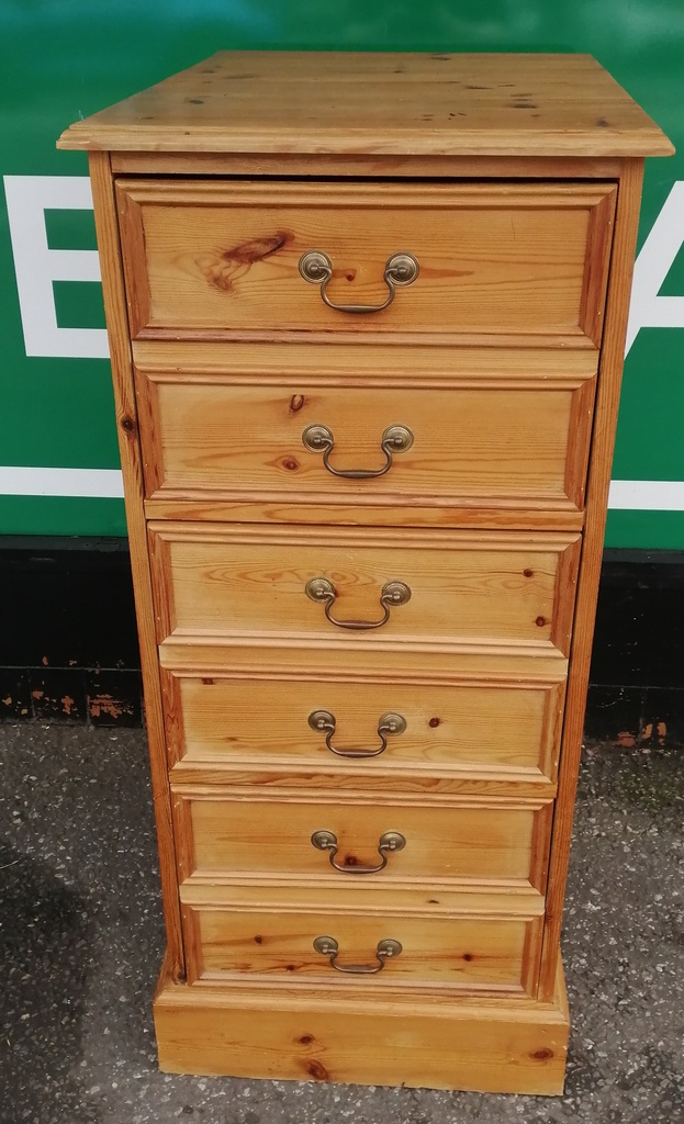 Quality solid pine three drawer file unit