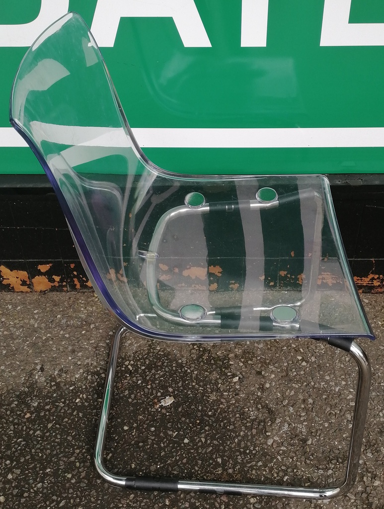 Pair of IKEA TOBIAS  transparent/chrome-plated Chairs