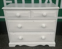 lovely shabby chic solid pine chest of four drawers