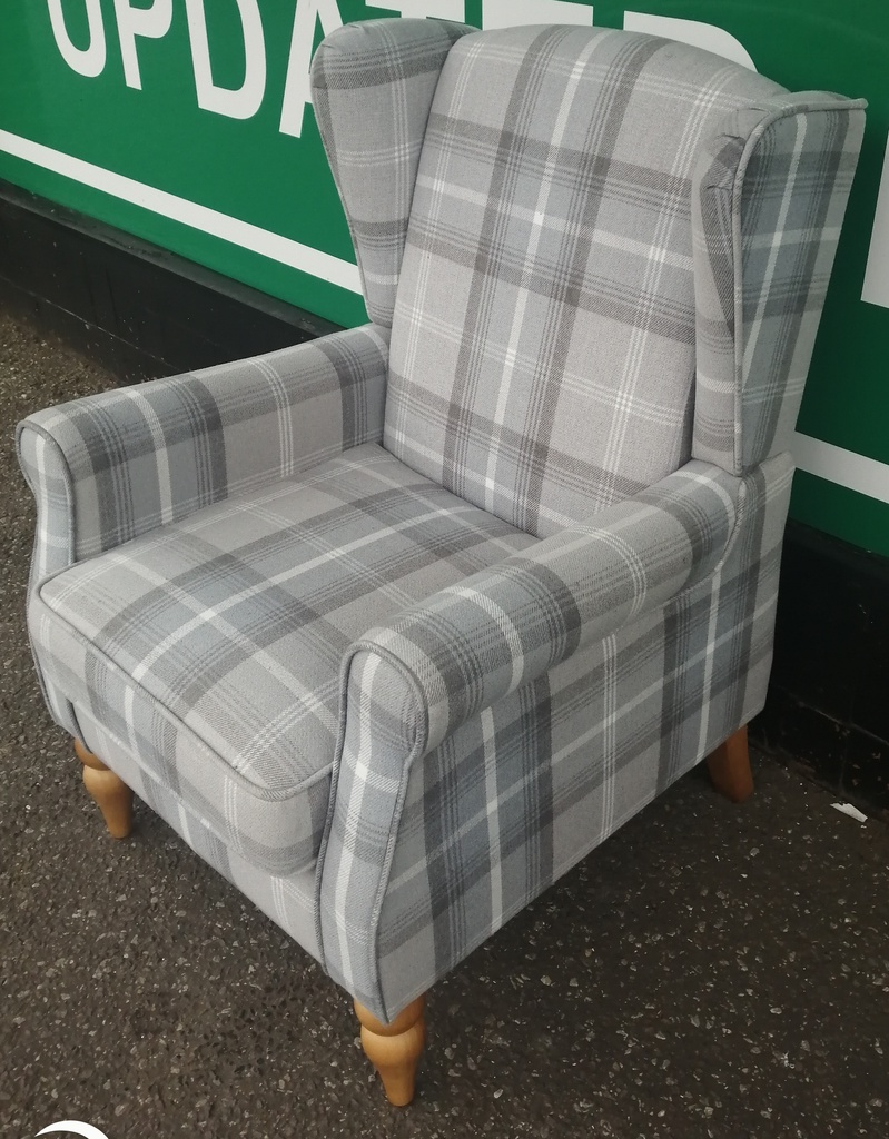 Sherlock Holmes Style High Back Armchair &amp; Footstool Set