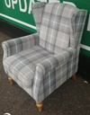 Sherlock Holmes Style High Back Armchair &amp; Footstool Set