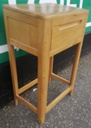 TALL OAK SIDE TABLE WITH DRAWER