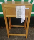 TALL OAK SIDE TABLE WITH DRAWER