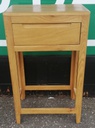 TALL OAK SIDE TABLE WITH DRAWER