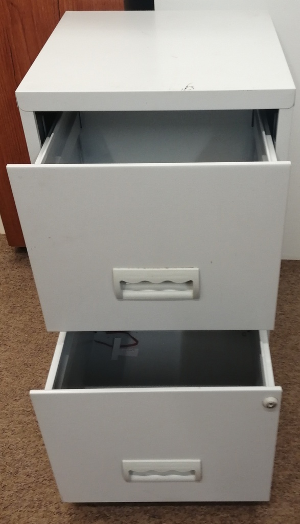 Grey Metal Two Drawer Filing Chest