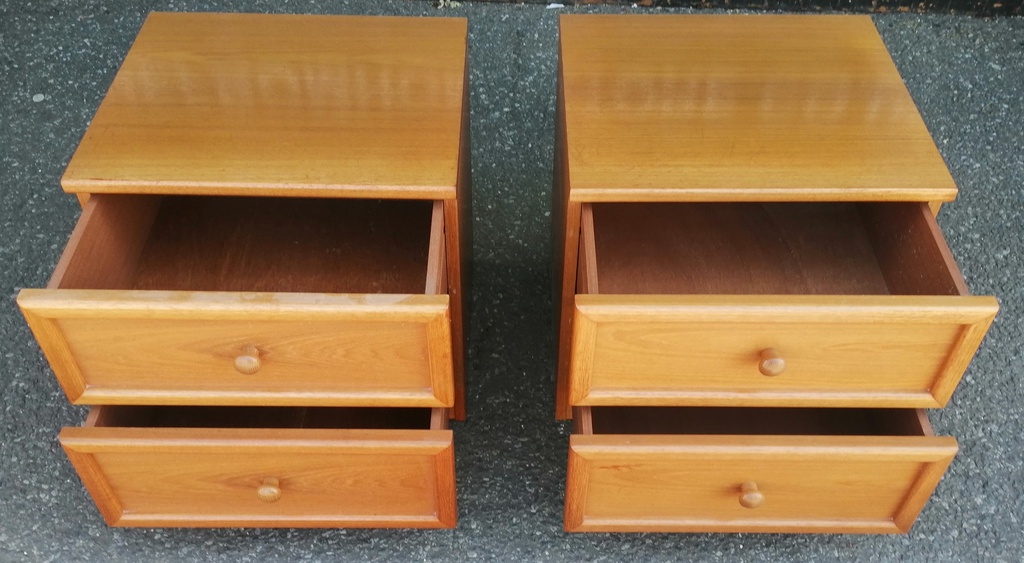 PAIR G PLAN RETRO TEAK BEDSIDE CHESTS
