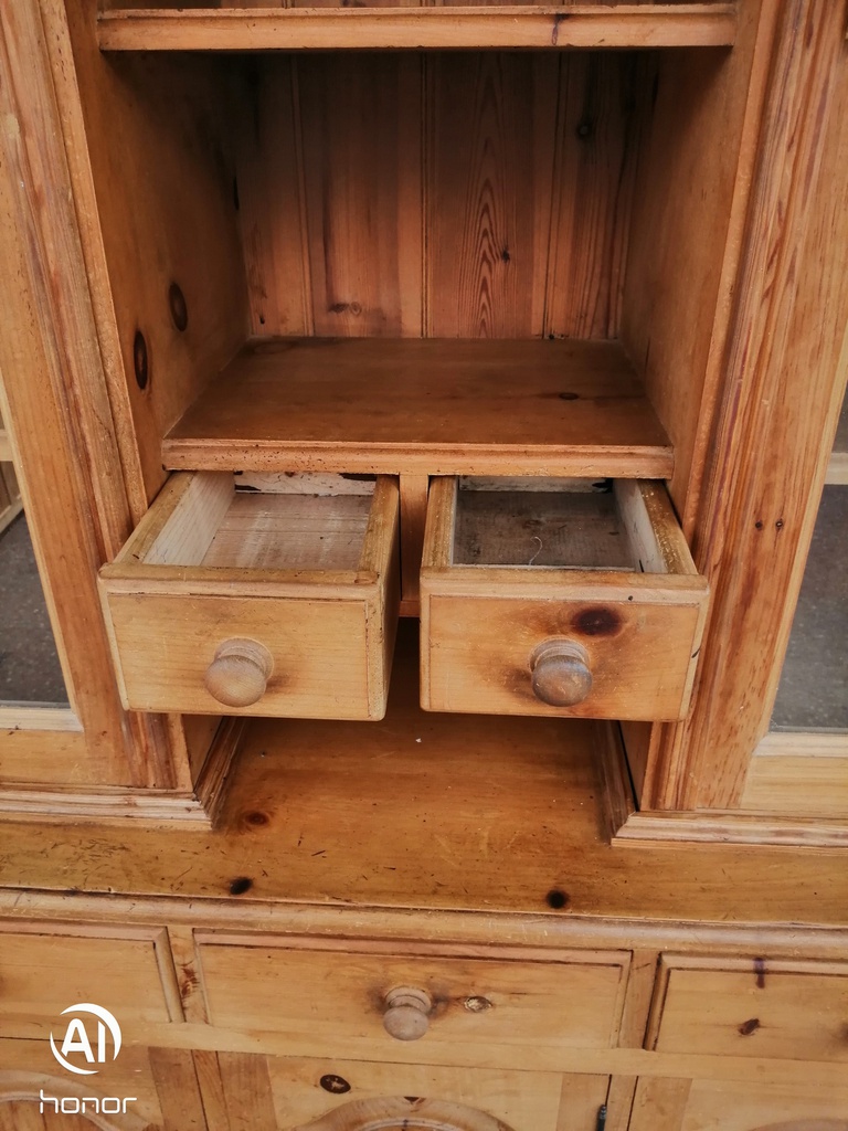 Part glazed pine dresser