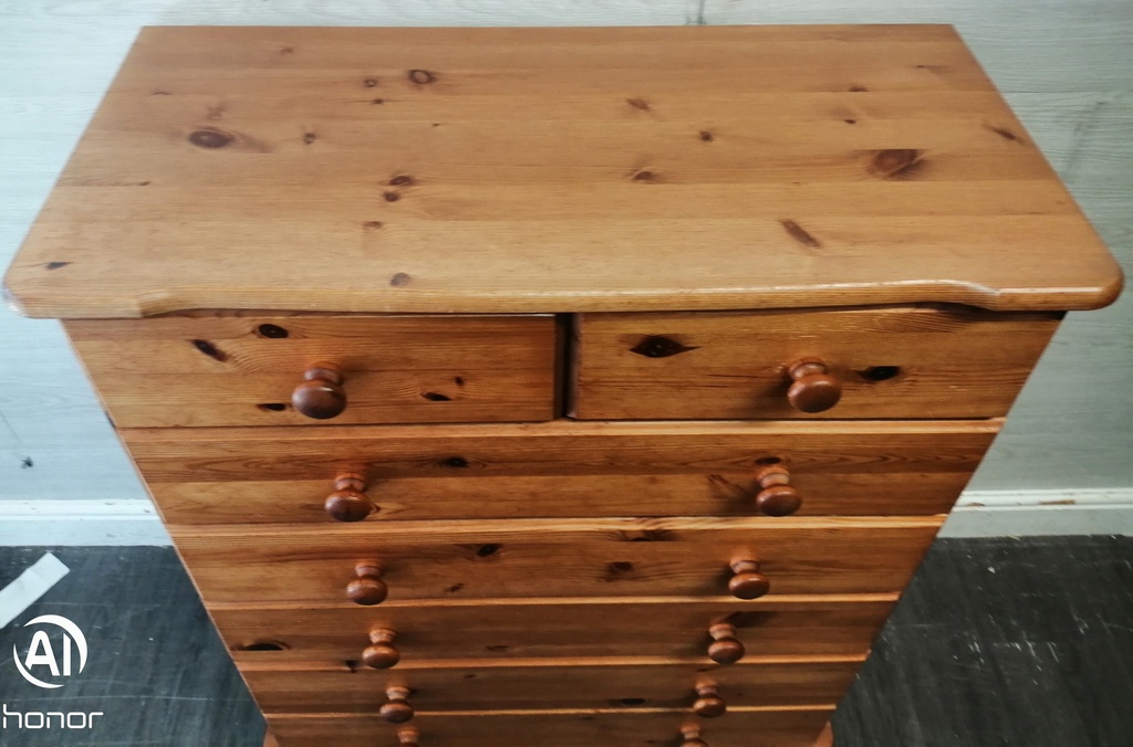 Classic seven drawer pine chest