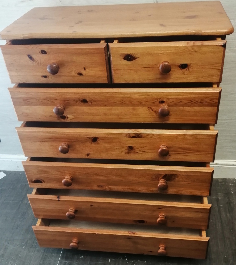 Classic seven drawer pine chest
