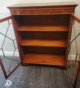 Lovely Repro Yew Glazed Display Unit / Bookcase