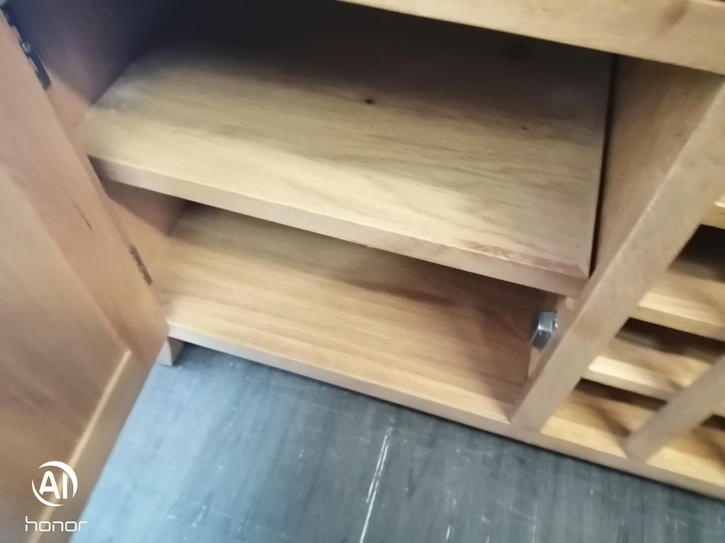 TRIPLE OAK SIDEBOARD WITH WINE RACK