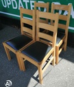 Quality set 4 x Oak Slat Back Dining Chairs