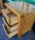 Oak Three Drawer Bedside Chest