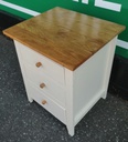 SHAKER STYLE OFF WHITE  BEDSIDE CHEST OF THREE DRAWERS