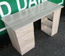 Neat  desk with bookshelf end