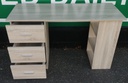 Neat  desk with bookshelf end