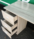 Neat  desk with bookshelf end
