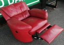 QUALITY RED LEATHER ELECTRIC RECLINER ARMCHAIR