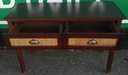 Two drawer dark  wood console / Desk table