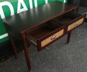 Two drawer dark  wood console / Desk table