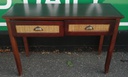 Two drawer dark  wood console / Desk table