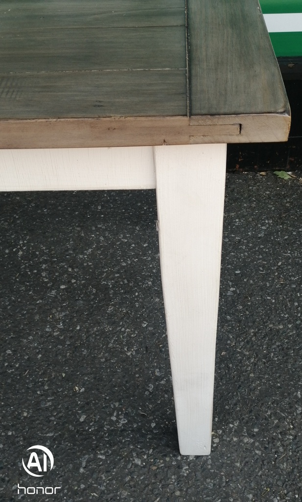 Rustic reclaimed wood extending dining table
