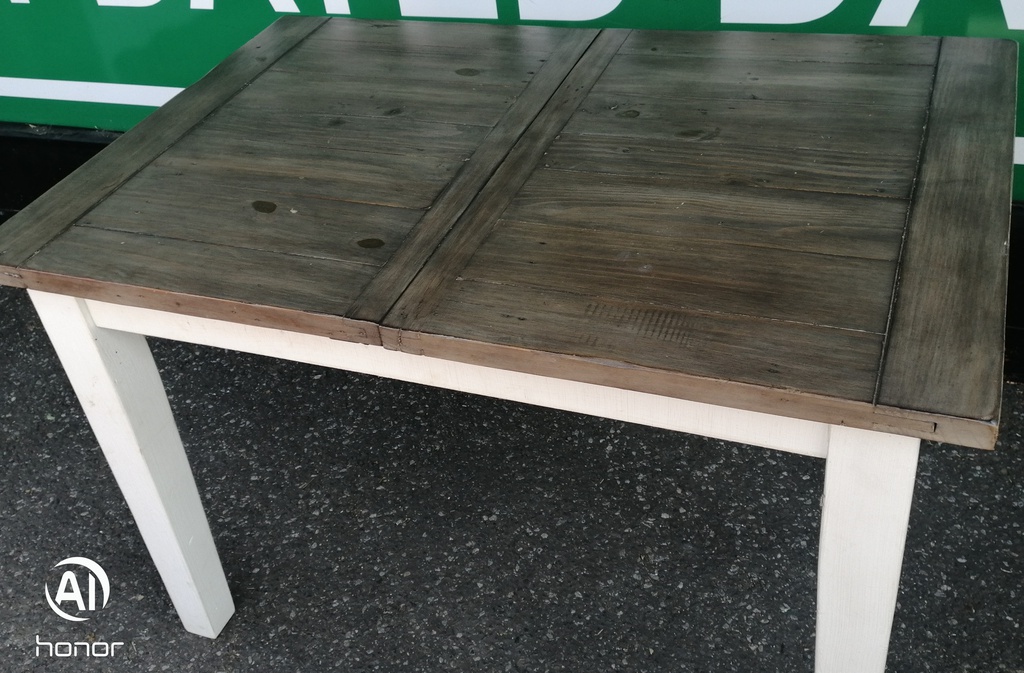Rustic reclaimed wood extending dining table