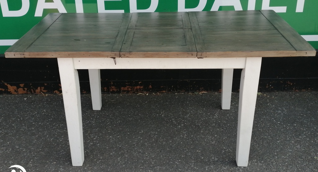 Rustic reclaimed wood extending dining table