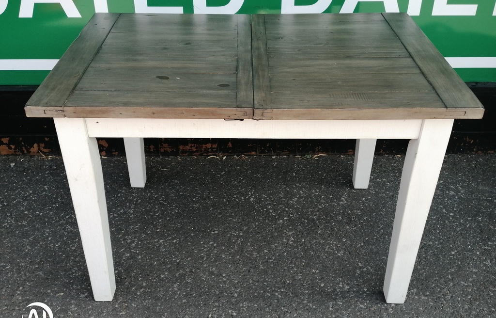 Rustic reclaimed wood extending dining table