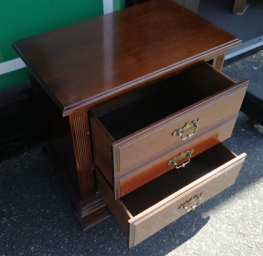 Pair of large dark wood bedside chests