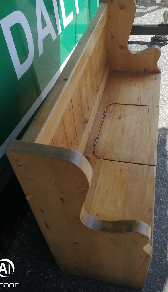 Lovely Rustic Pine Storage Bench