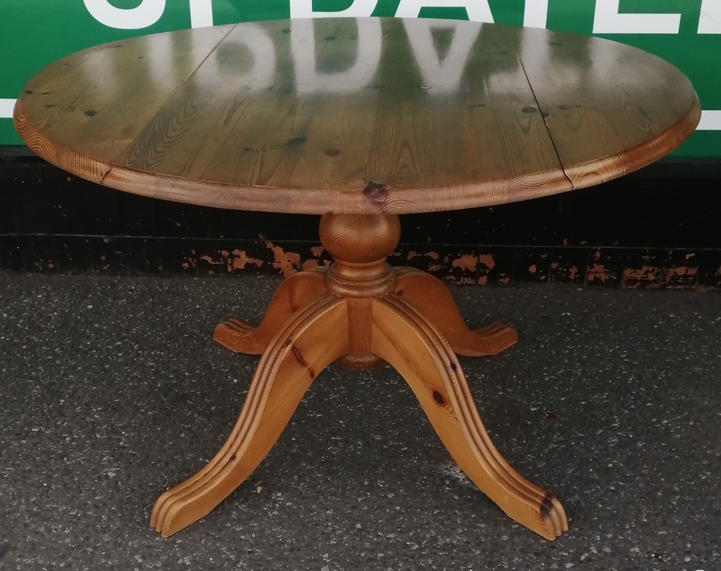 Neat Solid Pine Drop Leaf Table