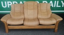 STRESSLESS TAN LEATHER THREE SEATER RECLINER SOFA