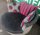 Grey Toned DFS Cuddle Swivel Chair