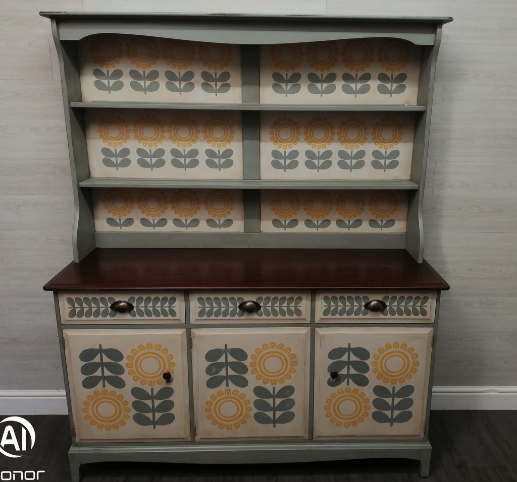 stunning retro stag painted dresser