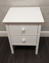 TWO DRAWER WHITE BEDSIDE