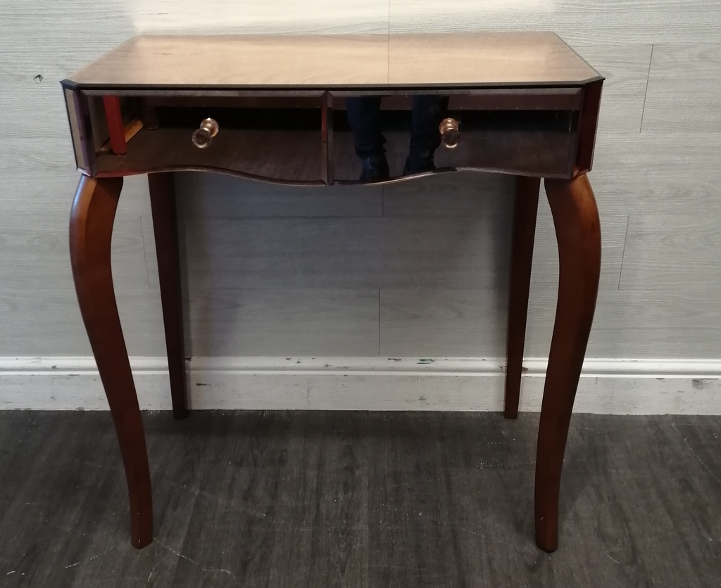 Bronzed Mirrored Two Drawer Console /DressingTable