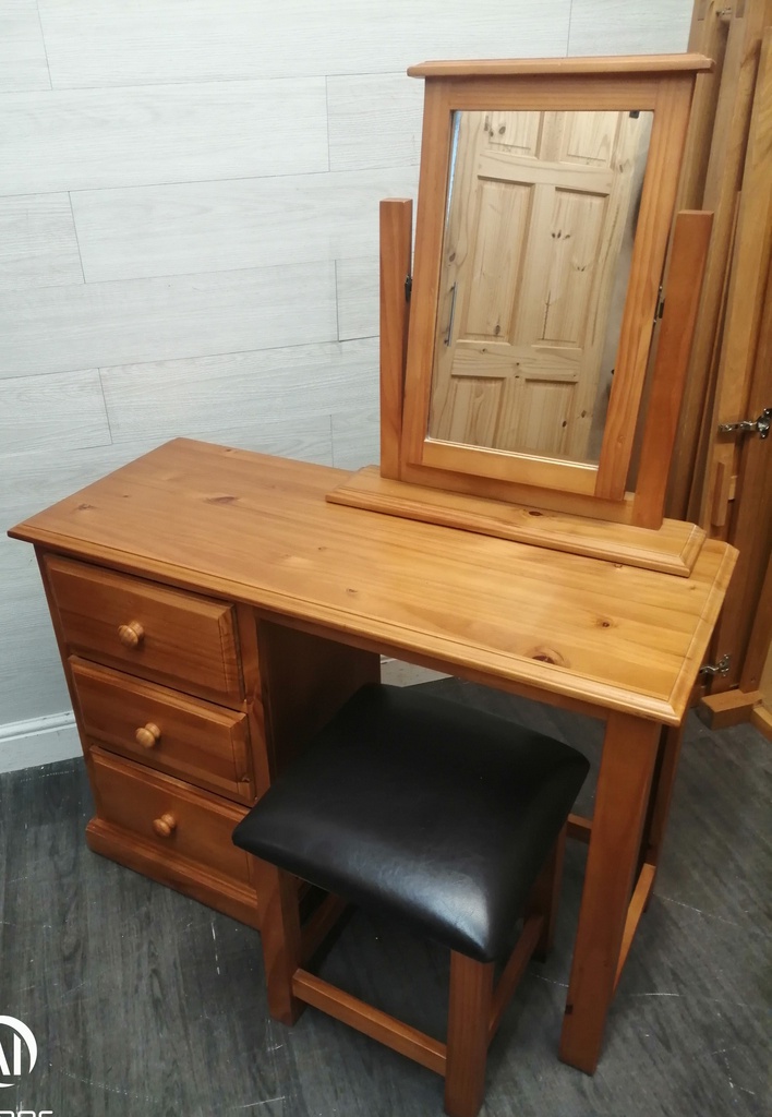 Solid pine dressing table set