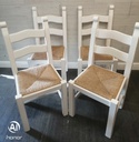 QUALITY SET OF FOUR SOLID LADDER BACK DINING CHAIRS