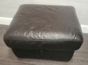 BROWN LEATHER OTTOMAN FOOTSTOOl