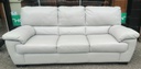 Lovely grey leather three seater sofa