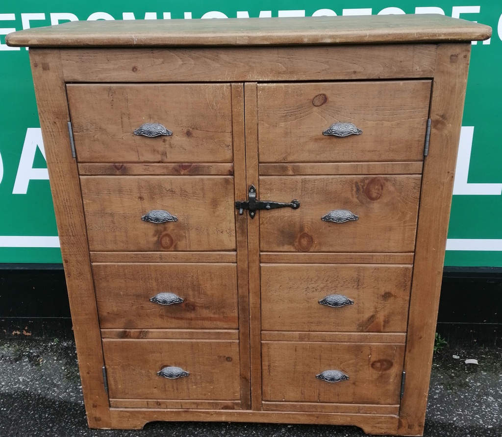 LARGE RUSTIC STYLE PINE CUPBOARD