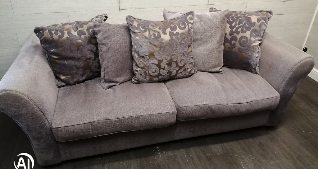 THREE SEATER GREY SOFA FROM FURNITURE VILLAGE