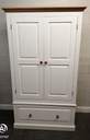 Double white / pine wardrobe with drawer
