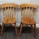 Pair of slat back dining chairs
