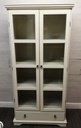 CREAM GLAZED FRONTED DISPLAY UNIT WITH DRAWER