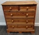 Solid pine five drawer chest