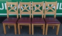 QUALITY SET OF FOUR OAK AND LEATHER CHAIRS
