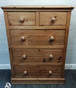 Large Solid Pine Five Drawer Chest