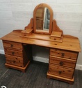 Pine Six Drawer Dressing Table with Mirror